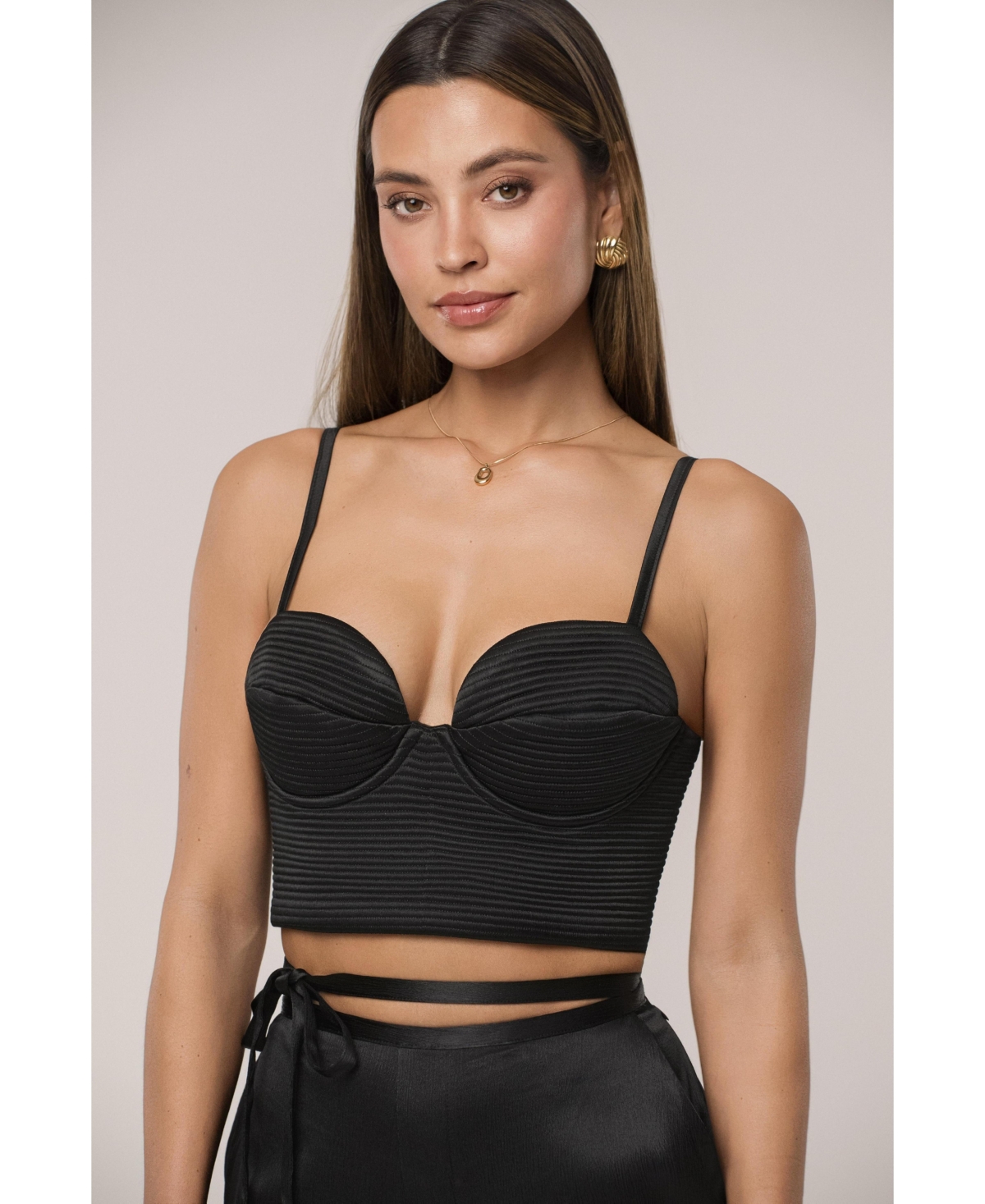 Women's Thalia Textured Bustier - Black