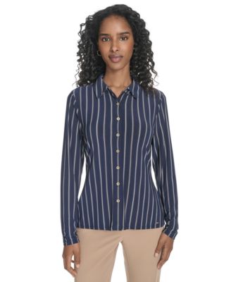 Tommy Hilfiger - Women's Striped Knit Long-Sleeve Shirt