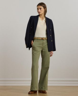 Lauren Ralph Lauren Women's Cotton Twill Wide-Leg Pants - Macy's
