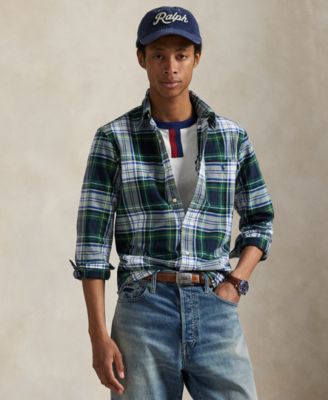 Men's Classic-Fit Plaid Oxford Shirt