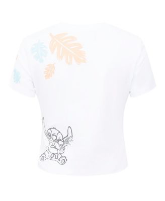 Women's White Lilo and Stitch Hold On Tight Baby Doll T-Shirt