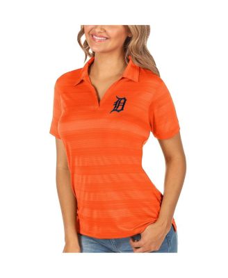 Antigua - Women's Orange Detroit Tigers Compass Polo Shirt