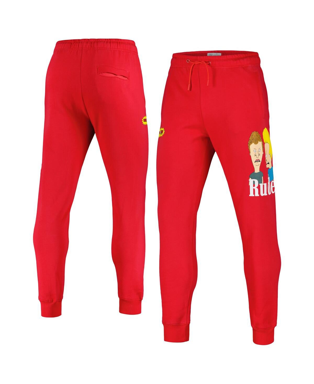 Men's Red Beavis and Head Rude Jogger Pants - Red