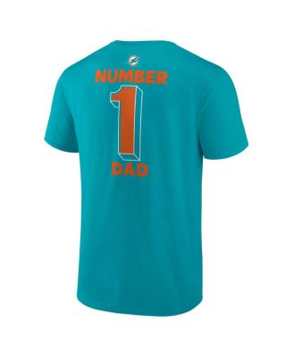 Men's Aqua Miami Dolphins Big Tall Number One Dad T-Shirt