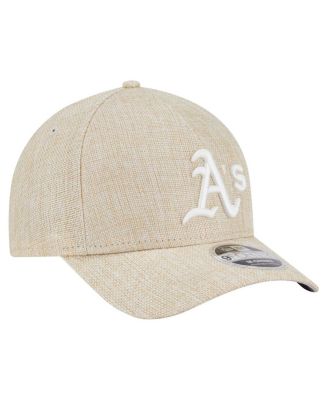 Men's Beige Athletics Cotton Weave M-Crown A-Frame 9FORTY Adjustable Hat