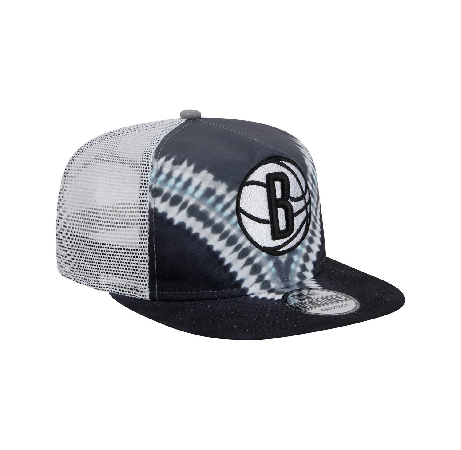 Men's Black/Gray Brooklyn Nets Throwback Dye Golfer Snapback Hat