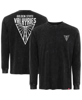 Sportiqe - Men's and Women's Black Golden State Valkyries Rock Roll Collection Bono Mineral Wash Premium Long Sleeve T-Shirt