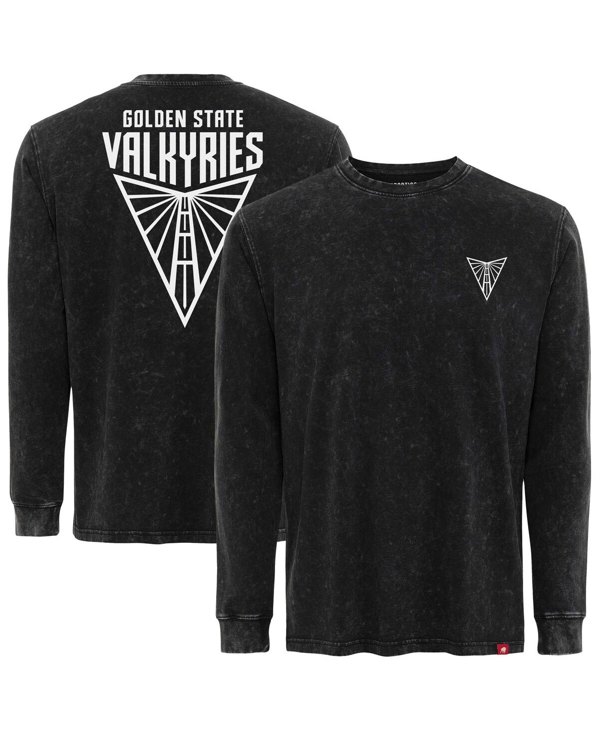 Sportiqe Men's And Women's Black Golden State Valkyries Rock Roll Collection Bono Mineral Wash Premium Long S