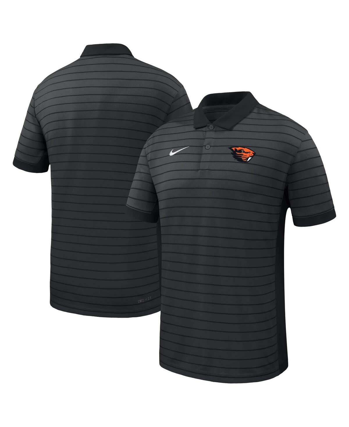 Men's Black Oregon State Beavers 2025 Early Season Coaches Sideline Victory Stripe Performance Polo Shirt - Black