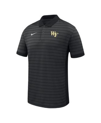 Men's Black Wake Forest Demon Deacons 2025 Early Season Coaches Sideline Victory Stripe Performance Polo Shirt