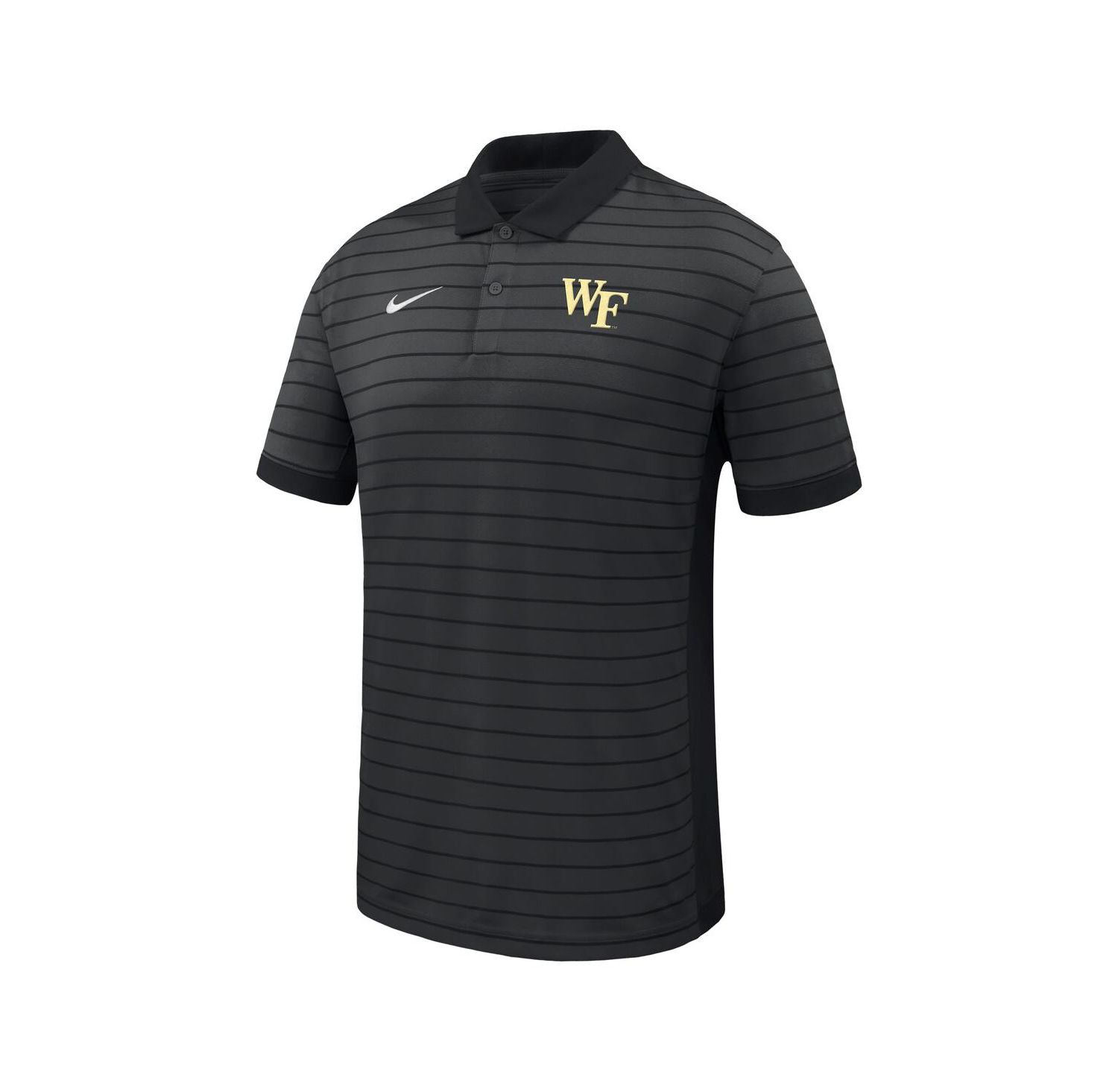 Men's Black Wake Forest Demon Deacons 2025 Early Season Coaches Sideline Victory Stripe Performance Polo Shirt