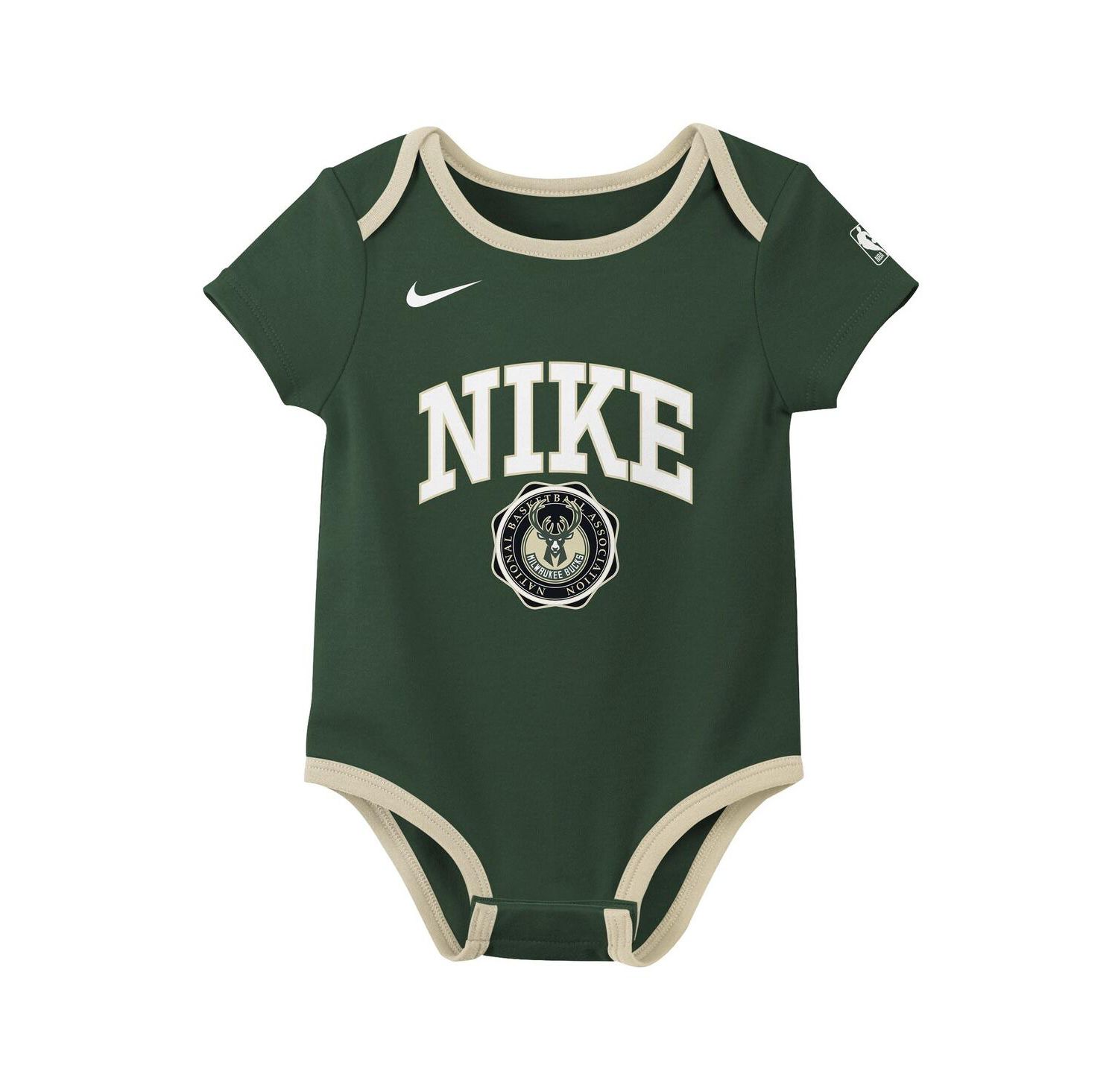 Newborn 2-Pack Hunter Green/Black Milwaukee Bucks Just Do It Bodysuit Set