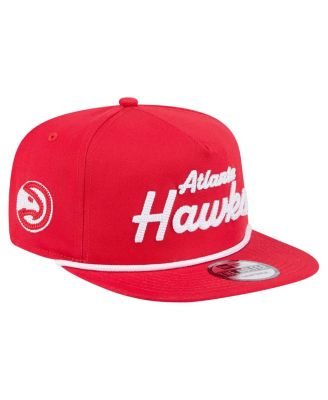 New Era - Men's Red Atlanta Hawks Team Text Golfer Snapback Hat