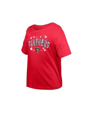 Big Girls Red Florida Panthers Flip Sequin T-Shirt