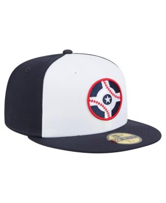 Men's White/Navy Indianapolis Indians Authentic Collection 59FIFTY Fitted Hat
