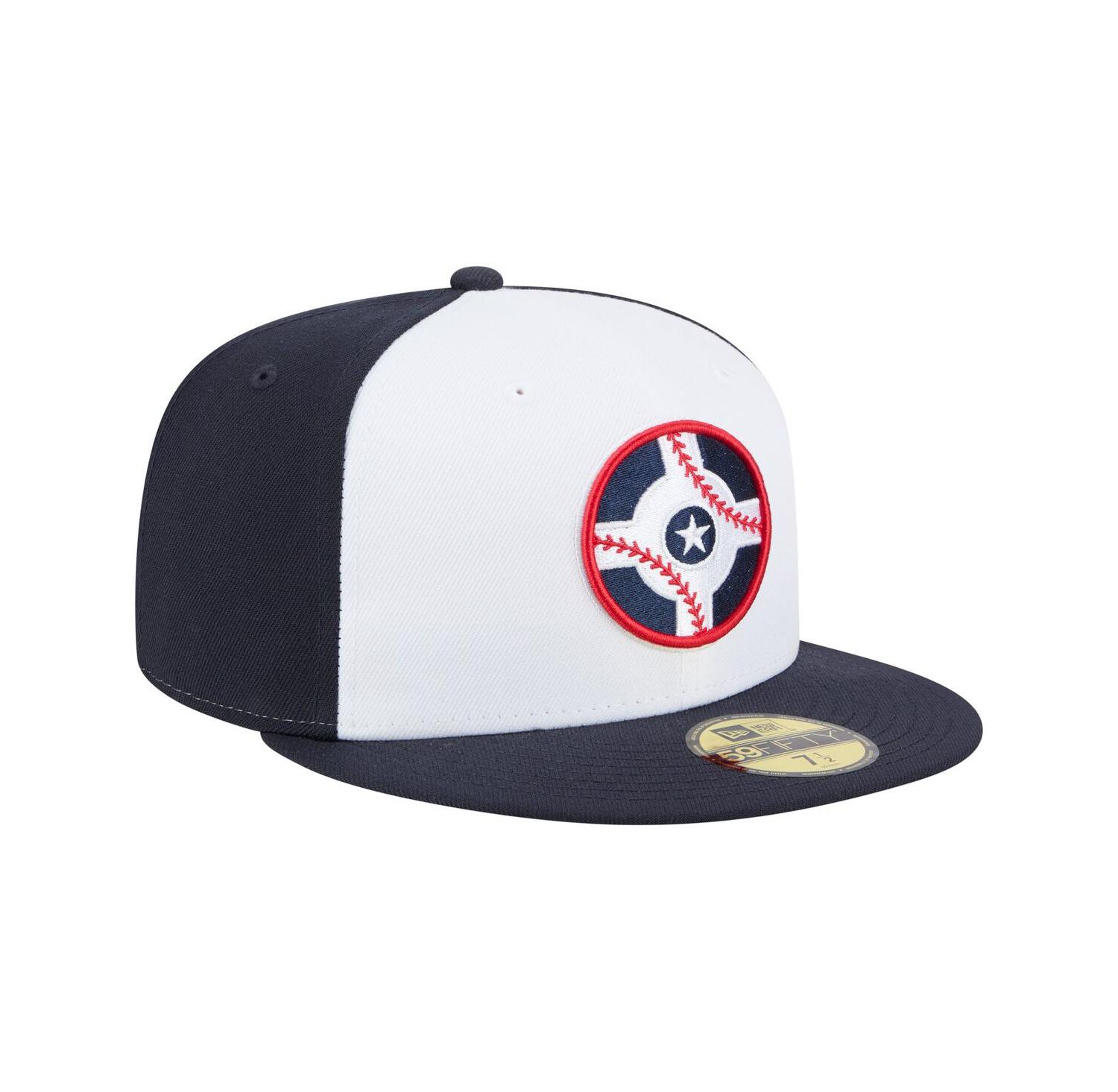 Men's White/Navy Indianapolis Indians Authentic Collection 59FIFTY Fitted Hat