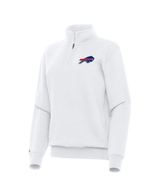 Antigua - Women's White Buffalo Bills Victory Quarter-Zip Top