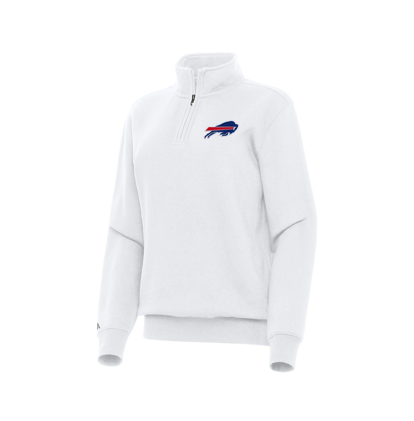 Женский топ Antigua White Buffalo Bills Victory Quarter-Zip Top — фото 1