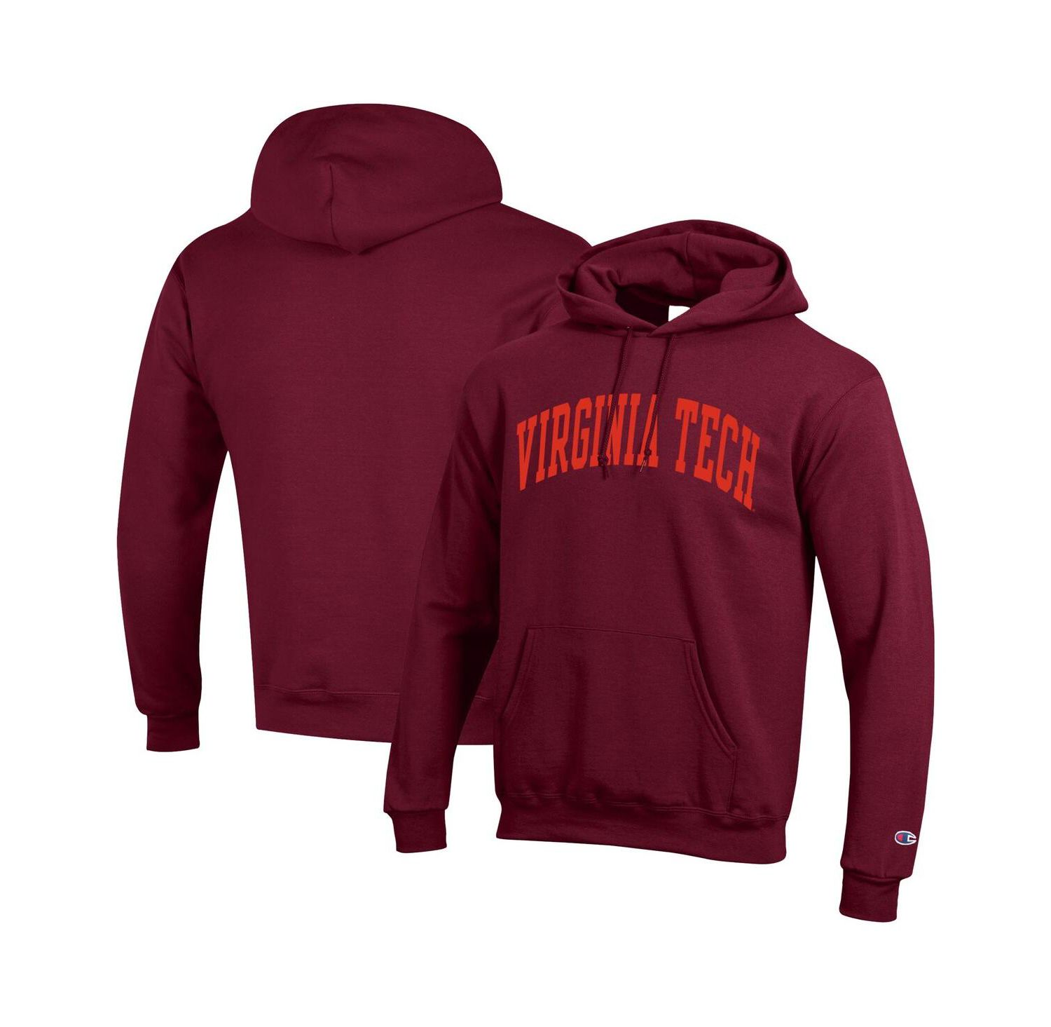 Men's Maroon Virginia Tech Hokies Basic Arch Fleece Pullover Hoodie