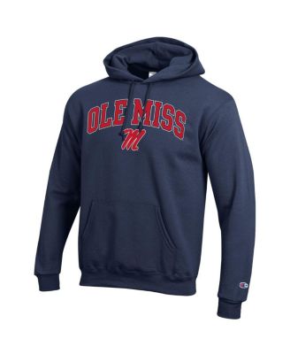Men's&nbsp;Navy Ole Miss Rebels Arched Logo Fleece Pullover Hoodie