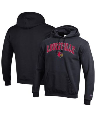 Champion - Men's Black Louisville Cardinals Arch Over Logo Pullover Hoodie