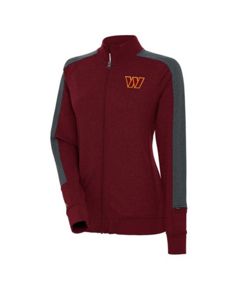 Женские куртки Antigua Women's Burgundy Washington Commanders Strike Full-Zip Track Jacket