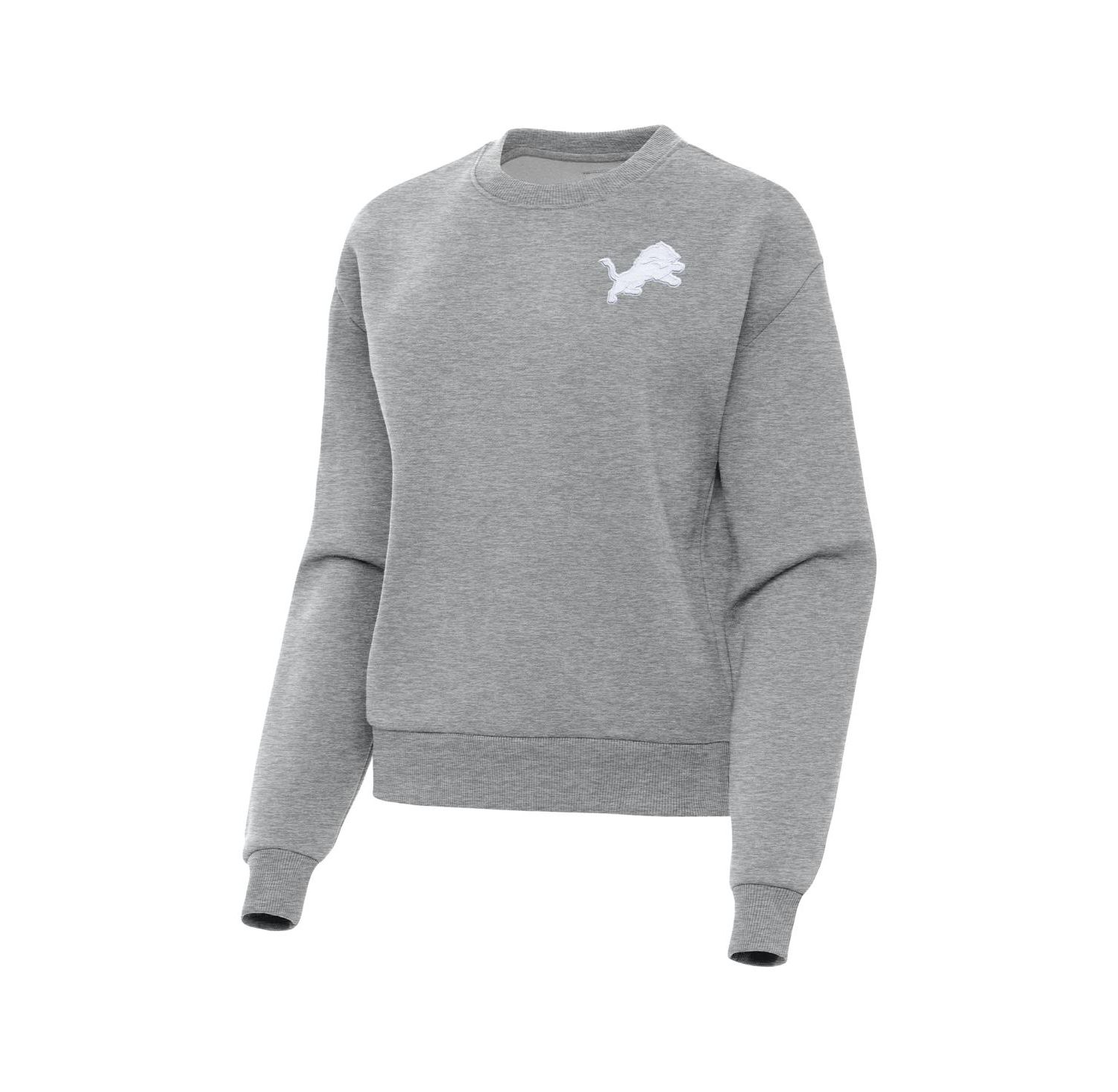 Women's Heather Gray Detroit Lions Victory Crew Pullover Sweatshirt