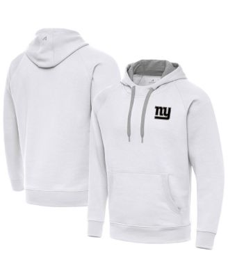 Antigua - Men's White New York Giants Brushed Carbon Victory Pullover Hoodie