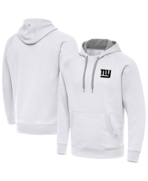 Мужское худи Antigua White New York Giants Brushed Carbon Victory Pullover