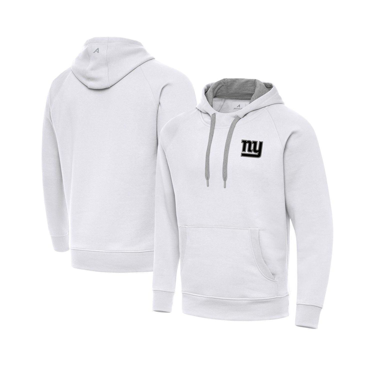 Men's White New York Giants Brushed Carbon Victory Pullover Hoodie