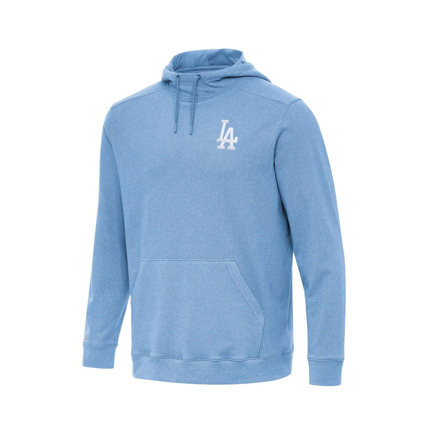 Мужское худи Antigua Heather Powder Blue Los Angeles Dodgers Cloud Pullover — фото 2