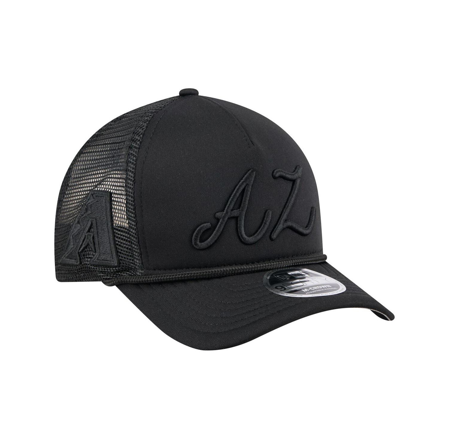 Men's Black Arizona Diamondbacks City Initial 9FORTY A-Frame M-Crown Adjustable Trucker Hat