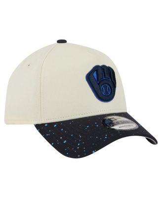 Men's Cream Milwaukee Brewers Speckle A-Frame 9FORTY Adjustable Hat