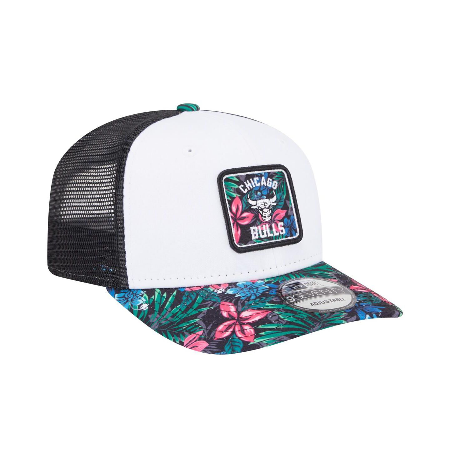 Мужская кепка New Era White Chicago Bulls Floral 9SEVENTY Adjustable Hat — фото 3