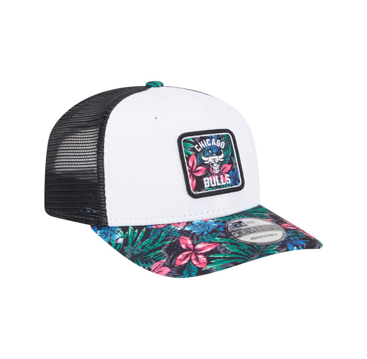 Men's White Chicago Bulls Floral 9SEVENTY Adjustable Hat