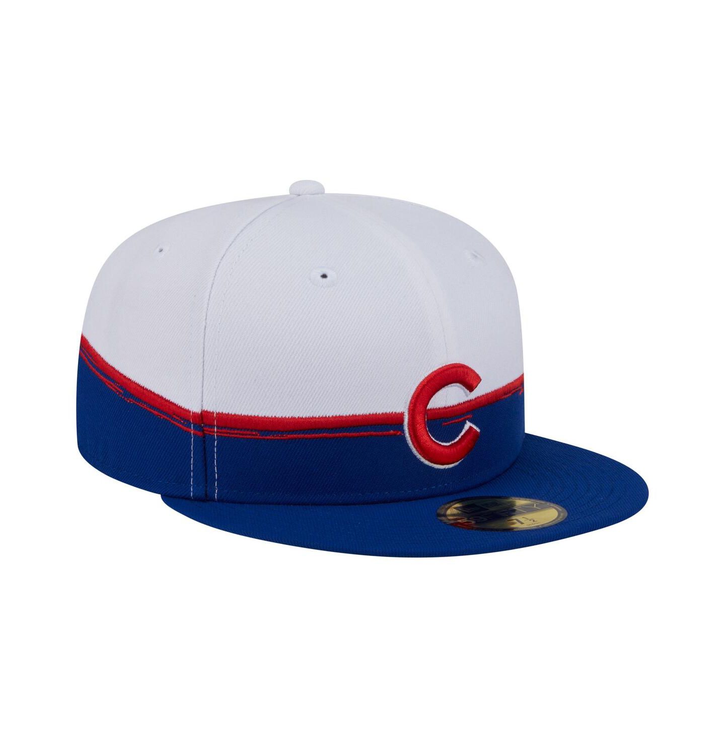 Мужская кепка New Era Royal/White Chicago Cubs Paint Stroke 59FIFTY Fitted Hat — фото 3