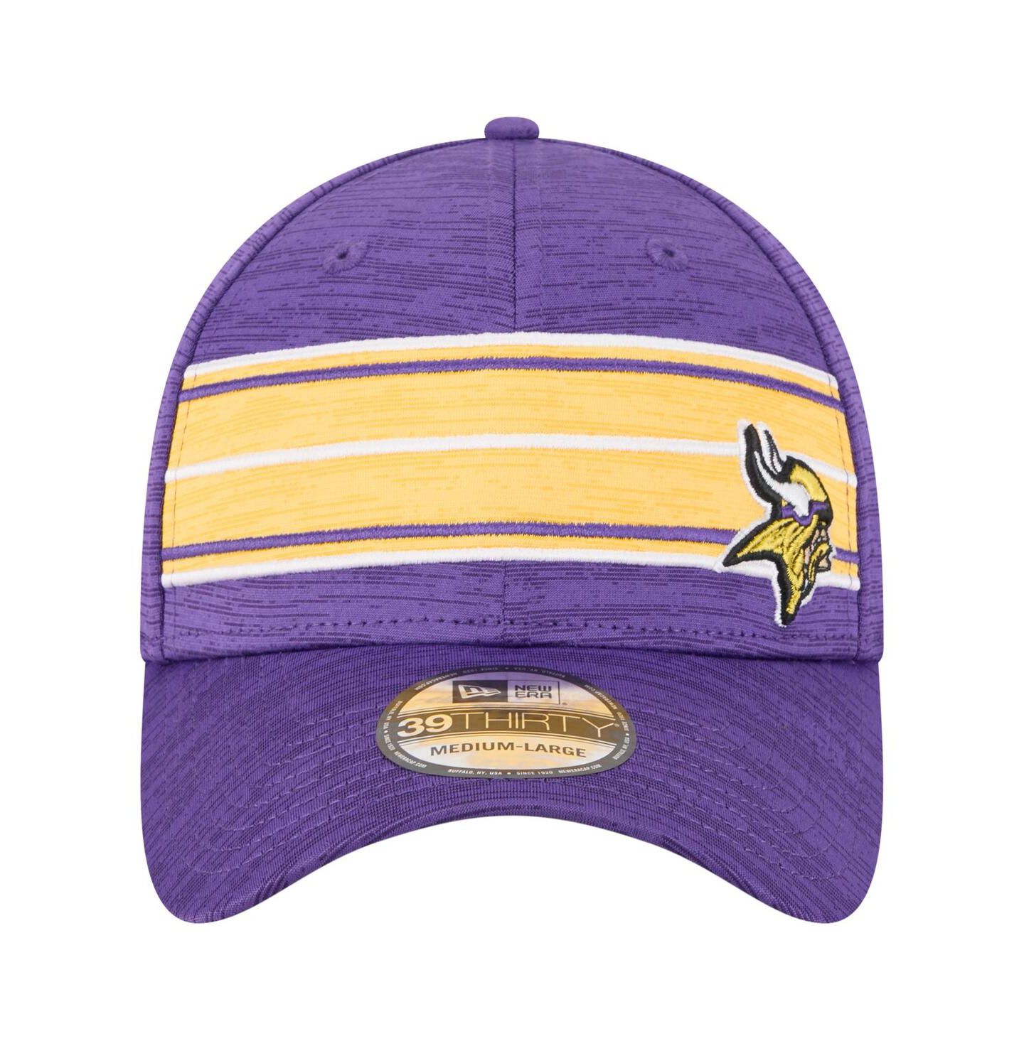 Мужская кепка New Era Purple Minnesota Vikings Stripes 39THIRTY Flex Hat — фото 2