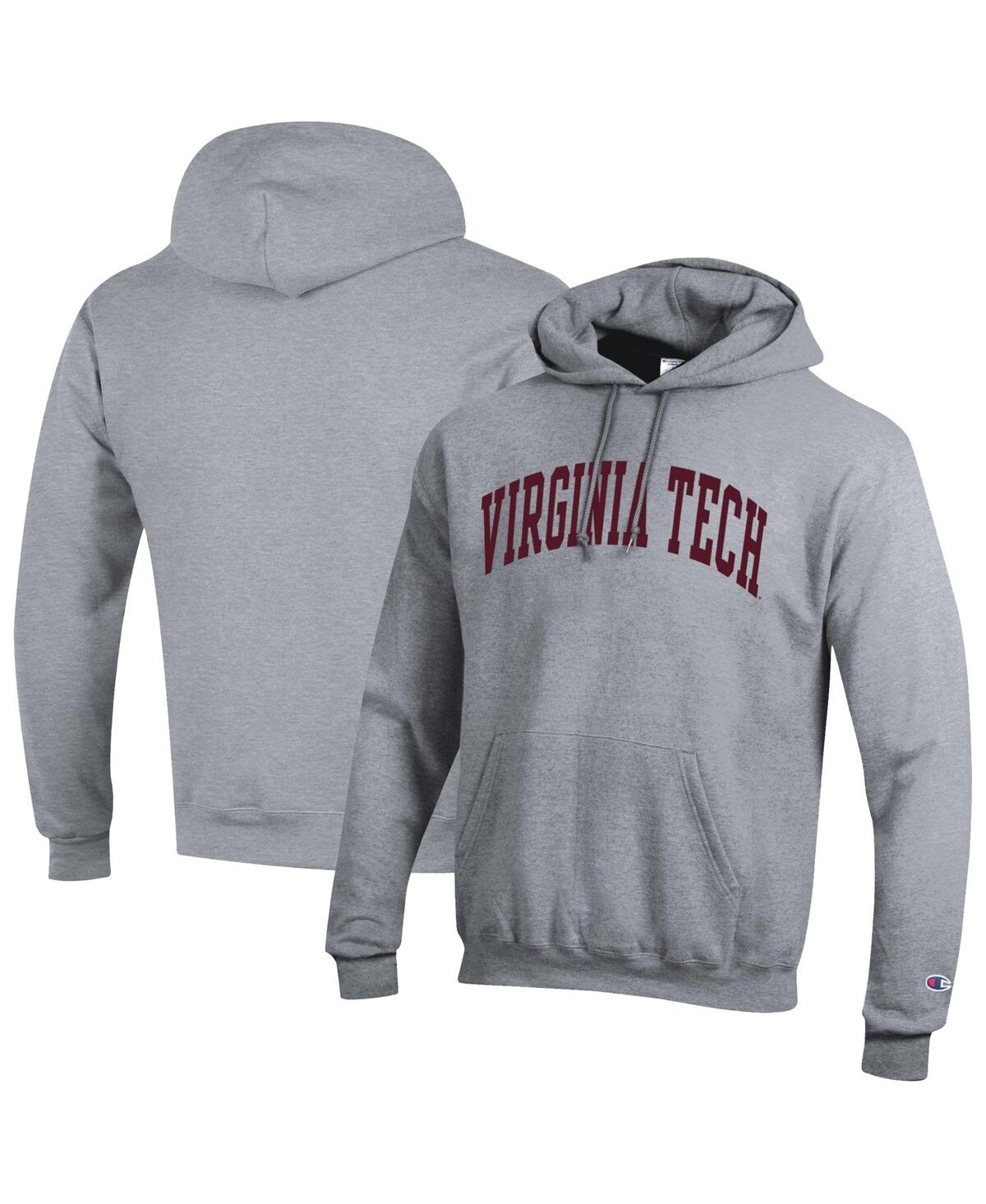 Men's Heather Gray Virginia Tech Hokies Basic Arch Fleece Pullover Hoodie - Heather Gray