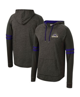Mitchell & Ness - Men's Black Colorado Rockies Logo Lightweight Raglan Pullover Hoodie