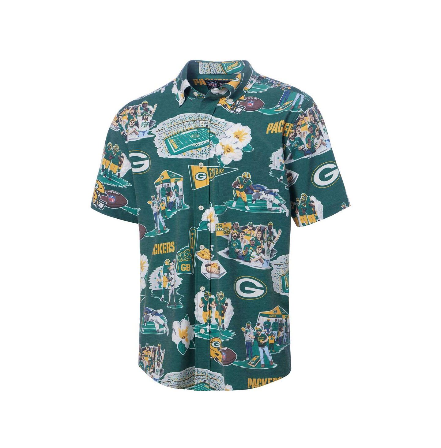 Мужская рубашка Reyn Spooner Green Green Bay Packers Scenic Button-Down — фото 2