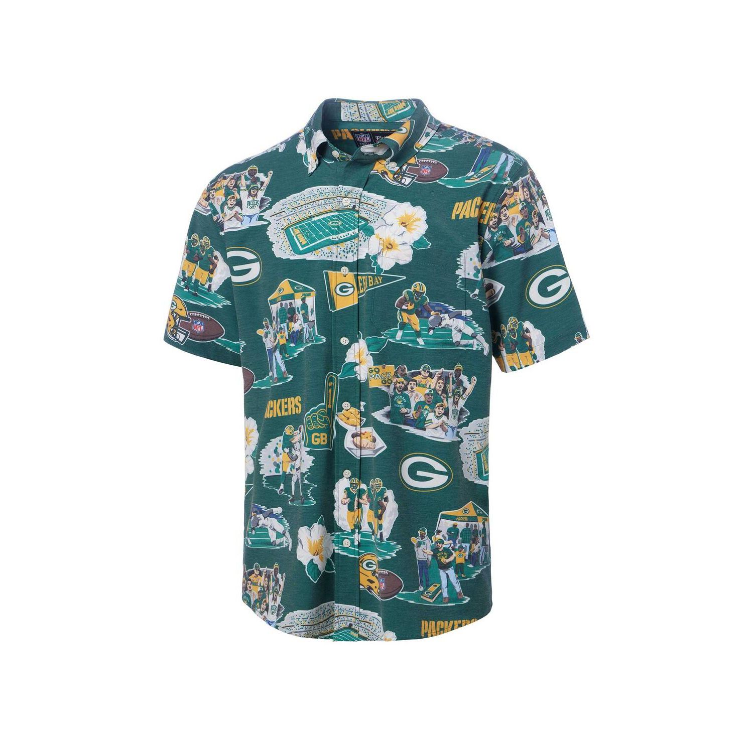 Men's Green Green Bay Packers Scenic Button-Down Shirt