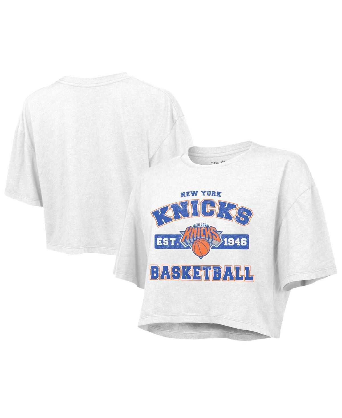 Women's White New York Knicks Boxy Crop Top - White