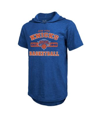 Men's Royal New York Knicks Tri-Blend Hoodie T-Shirt