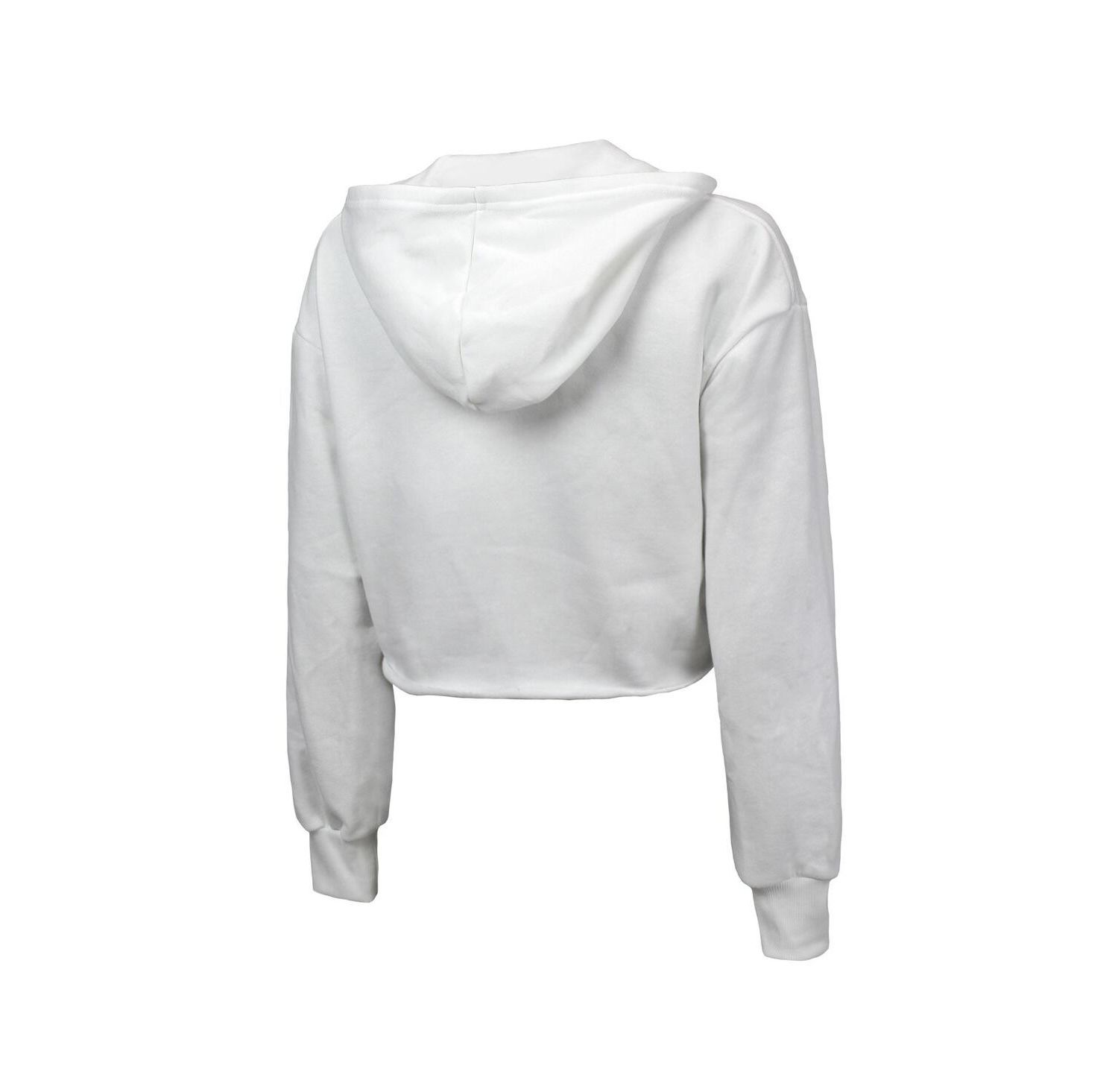 Women's White Indiana Pacers Tri-Blend Cropped Pullover Hoodie