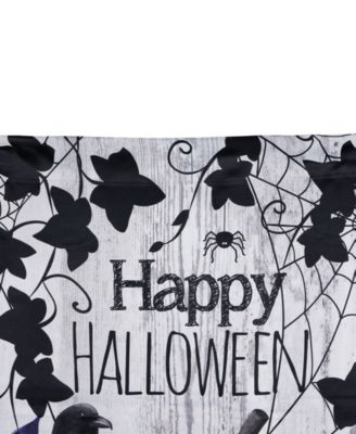 "Happy Halloween" Pumpkins and Crow Outdoor House Flag, 40" x 28"