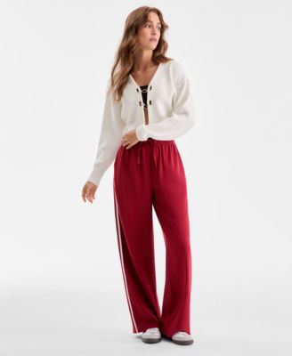 Bar III - Women's High-Rise Side-Stripe Track Pants