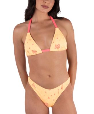 Juniors' Floral Field Jacquard Cheeky Bikini Bottoms