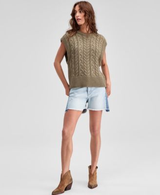 Women's Extended-Shoulder Cable-Knit Sweater Vest, Macy's Exclusive