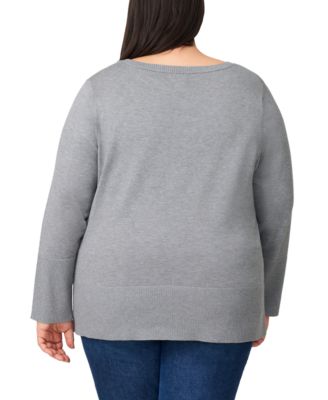 Plus Size Side-Button Tunic Sweater