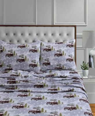 Holiday Printed Cotton Flannel Extra Deep 3-Pc. Sheet Set, Twin